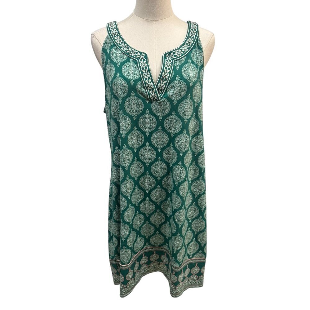 Magnolia Grace Green Medallion Print Sleeveless Dress – Size XL Petite – EUC